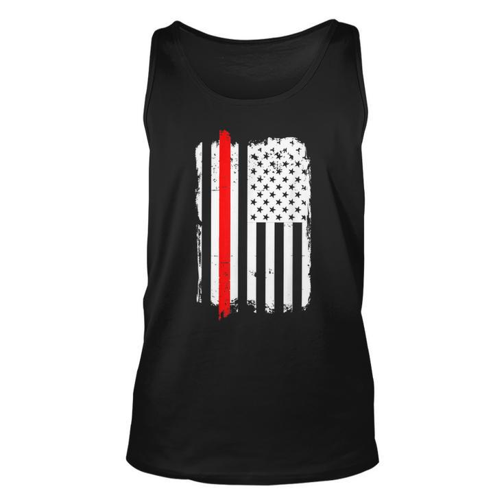 Firefighter Thin Red Line Amercian Flag  | Usa Unisex Tank Top