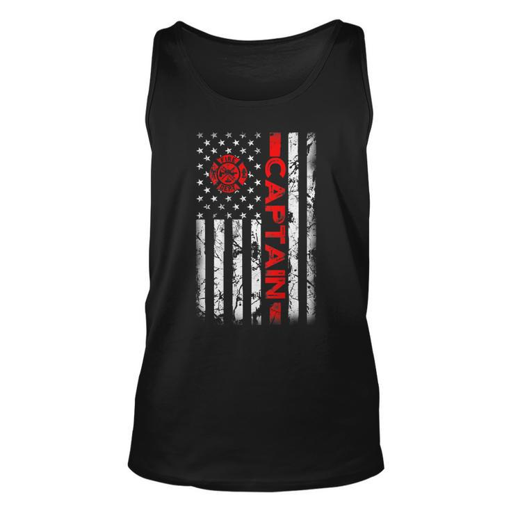 Firefighter Usa Flag Gifts Patriotic Fire Captain Chief  Unisex Tank Top