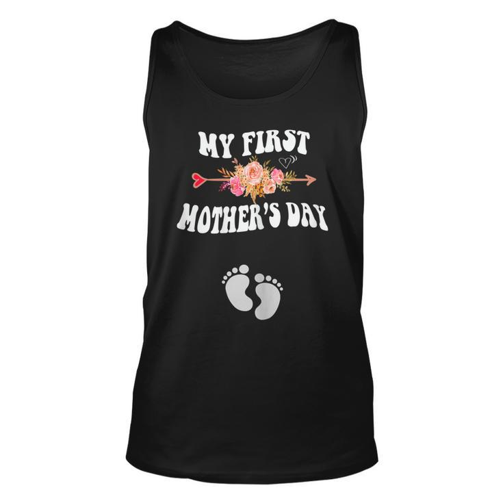 Womens My First Pregnancy Announcement New Mom 2023 Tank Top