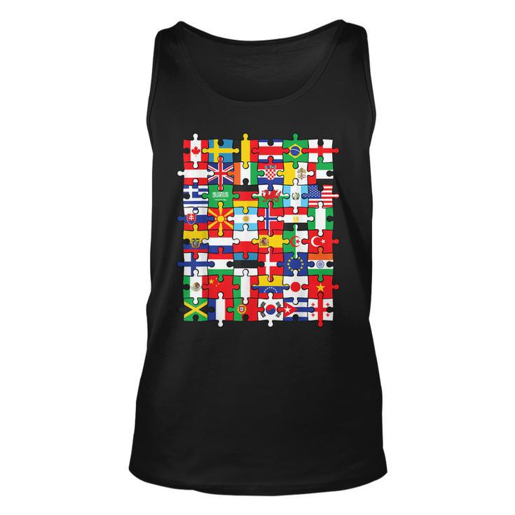Flags Of Countries Of The World International Flag Puzzle  Unisex Tank Top