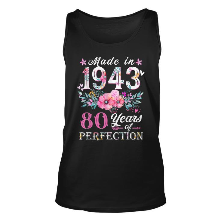 Floral 80Th Birthday Gift Ideas For Women Best Of 1943  Unisex Tank Top