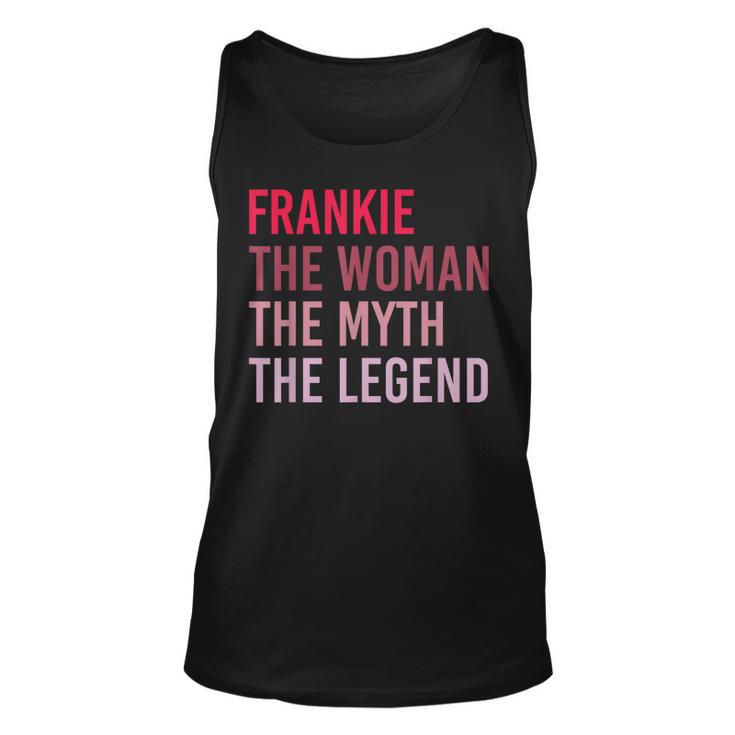 Frankie Frau Mythos Legende Unisex TankTop, Personalisiertes Geburtstagsdesign