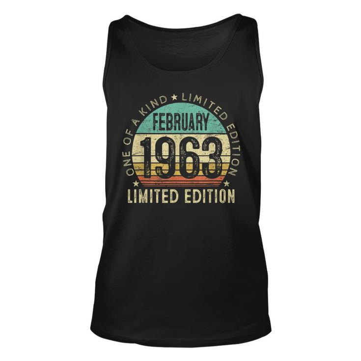 Funny 60 Year Old Vintage February 1963 60Th Birthday Gift  Unisex Tank Top