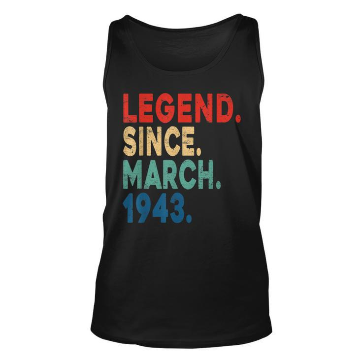 Funny 80 Years Old Gifts March 1943 Vintage 80Th Birthday  Unisex Tank Top