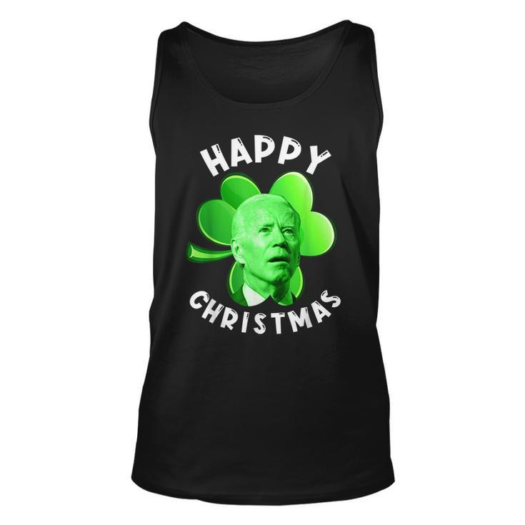 Funny Anti Biden Happy Christmas Patricks Day Biden Samrock  Unisex Tank Top