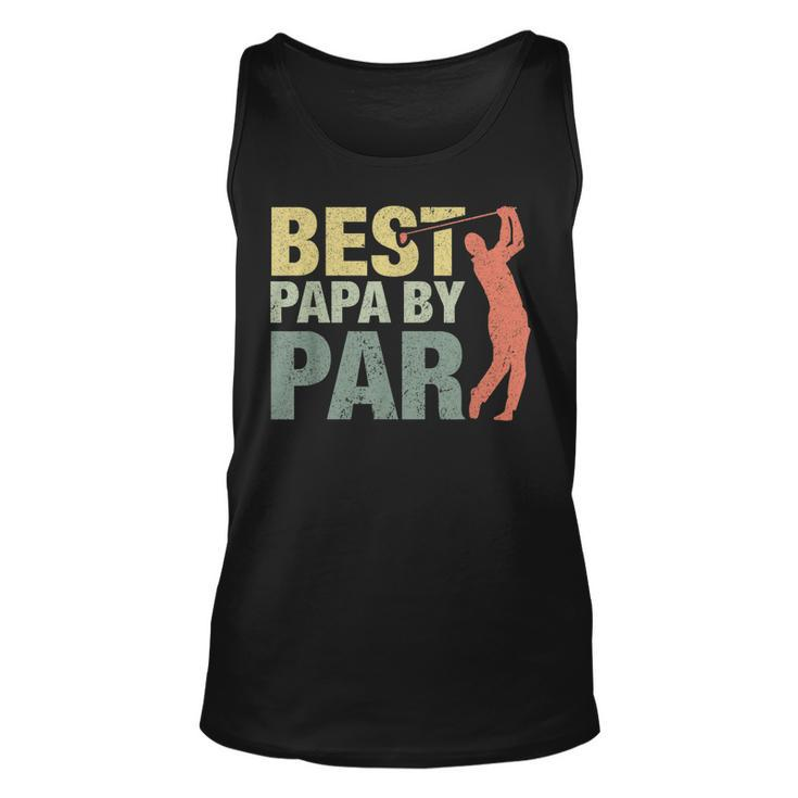 Funny Best Papa By Par Fathers Day Golf Shirt Gift Grandpa Unisex Tank Top