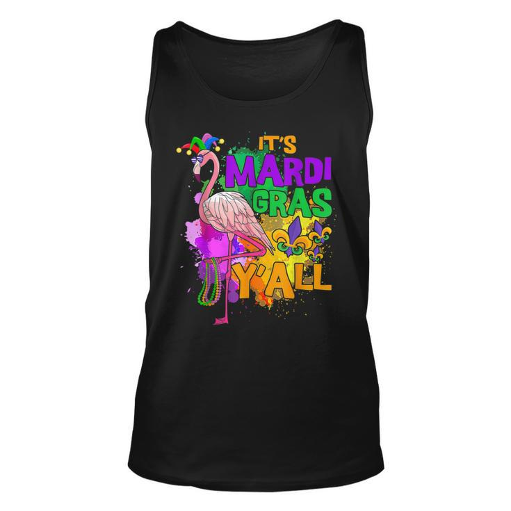 Funny Carnival Party Gift Idea Flamingo Mardi Gras  V5 Unisex Tank Top