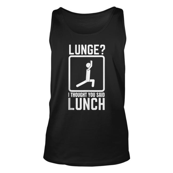 Funny Gym  Workout Top Lunge Lunch Stick Figure  Unisex Tank Top