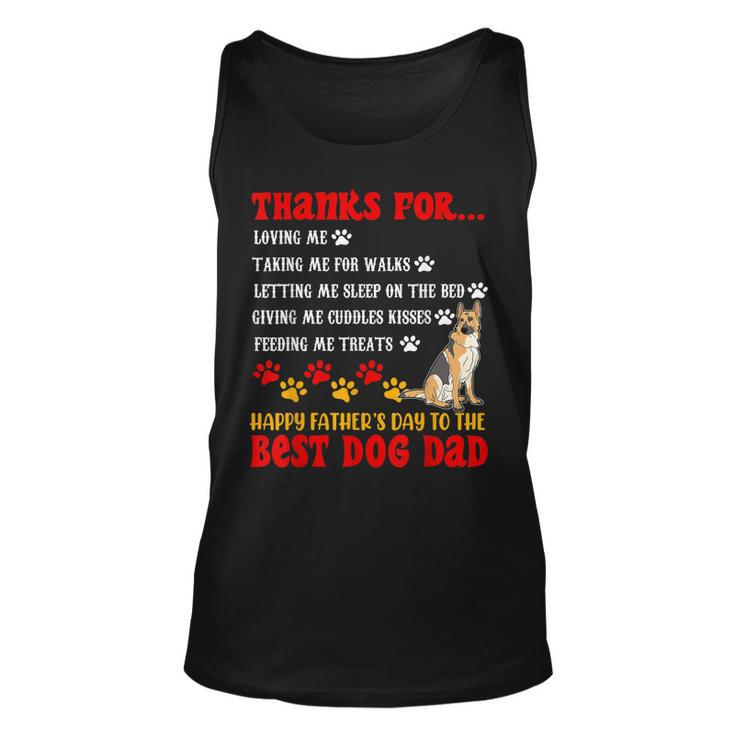 Funny Happy Fathers Day Best Dog Dad German Shepherd Dog Unisex Tank Top