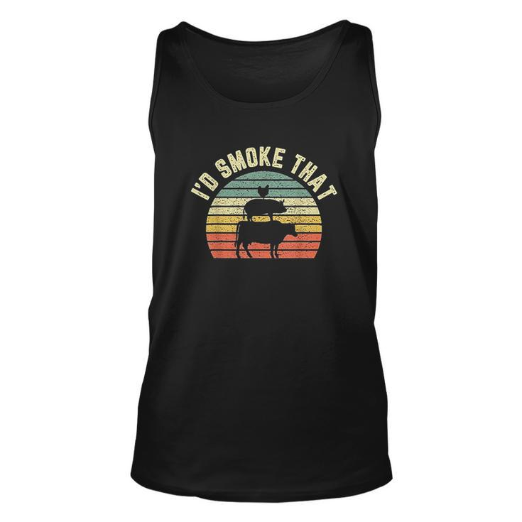 Funny Id Smoke That Retro Barbeque Grilling Gift Men Women Tank Top Graphic Print Unisex