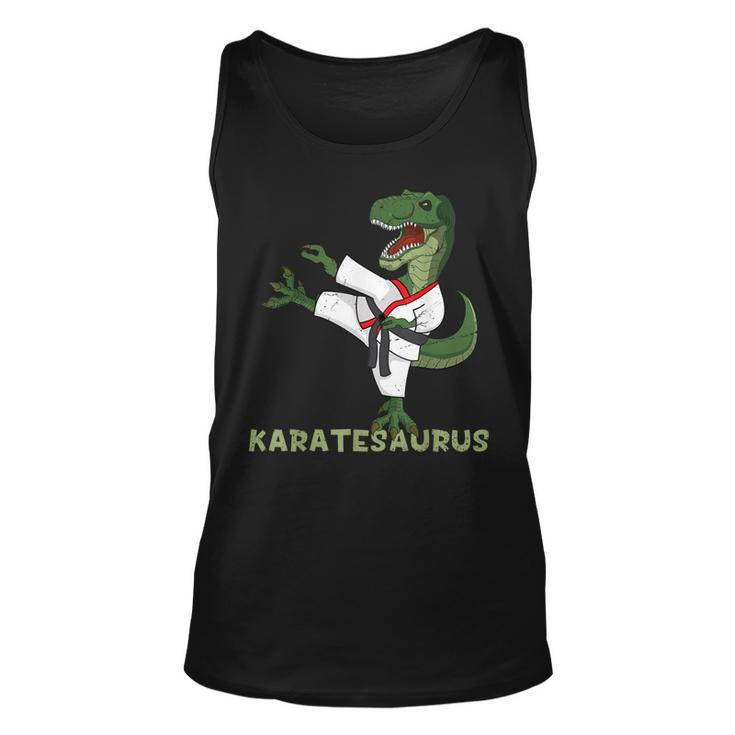 Funny Karate Dinosaur Karatesaurus T-Rex Graphic Karatist  Unisex Tank Top