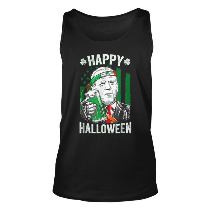 Funny Leprechaun Biden Happy Halloween For St Patricks Day  Unisex Tank Top