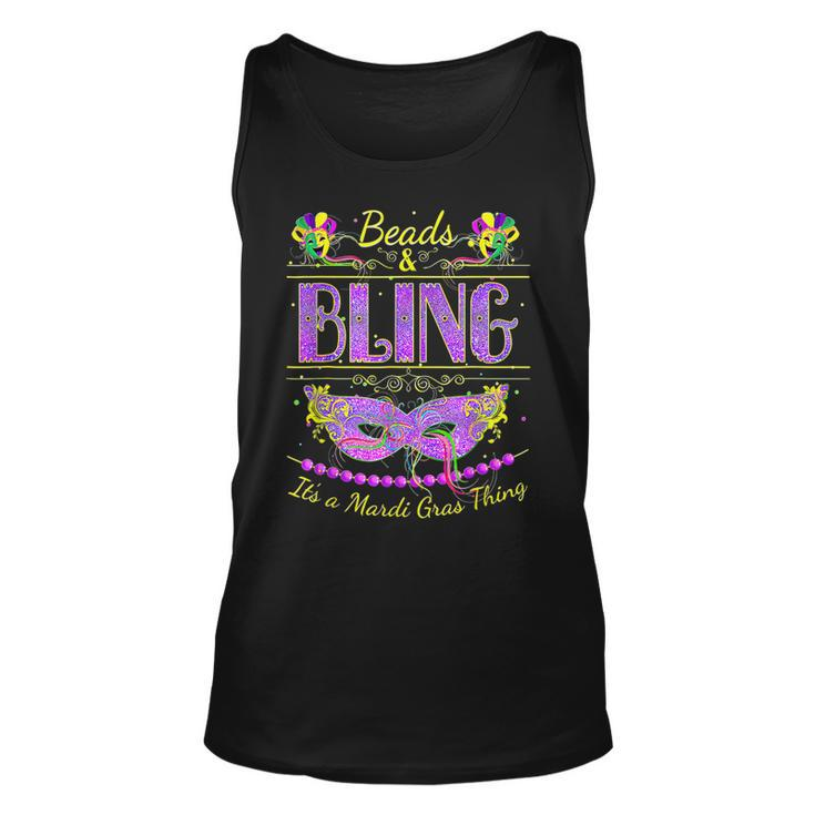 Funny Mardi Gras  Beads And Bling Its A Mardi Gras  Unisex Tank Top