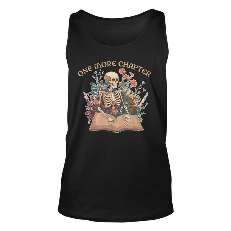Funny One More Chapter Retro Skeleton Vintage Book Lover  Unisex Tank Top