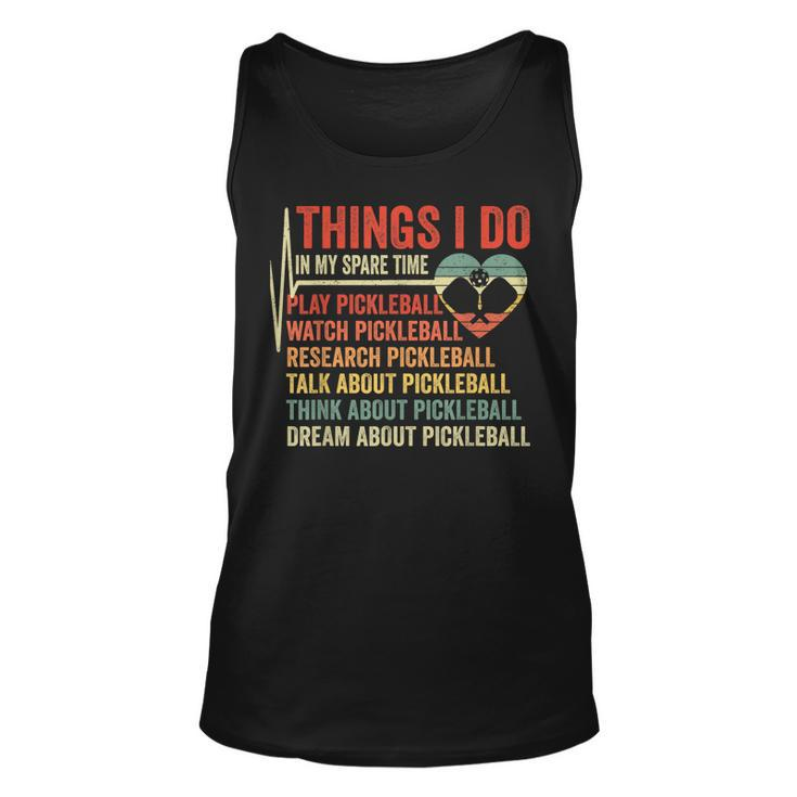 Funny Pickleball Heartbeat Things I Do In My Spare Time  Unisex Tank Top