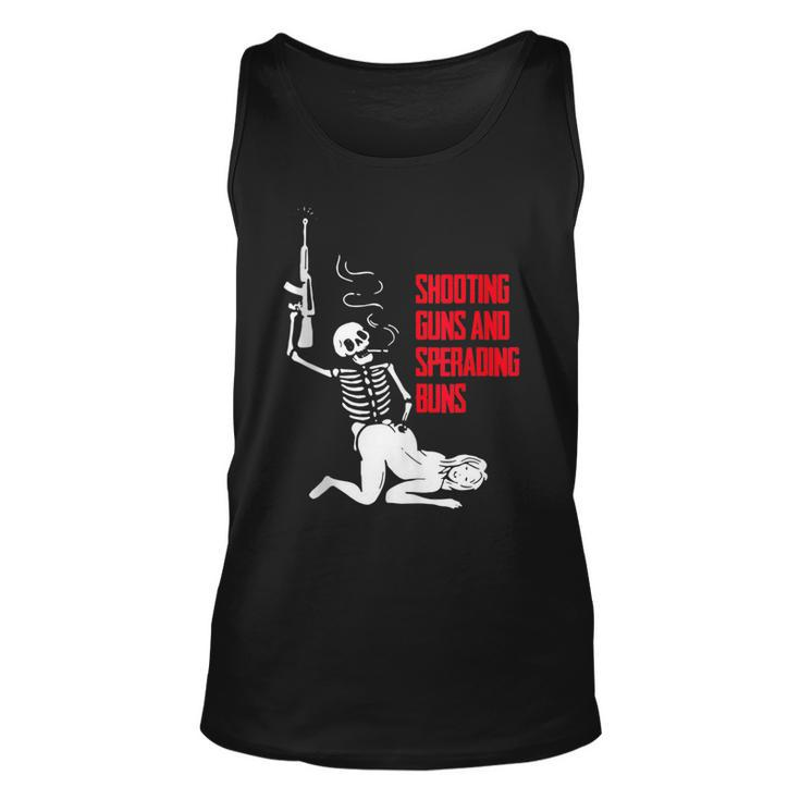 Funny Shooting Guns And Spreading Buns  Unisex Tank Top
