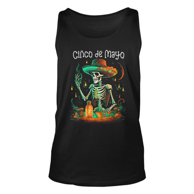 Funny Skeleton Mexican Dia De Los Muertos Cinco De Mayo  Unisex Tank Top