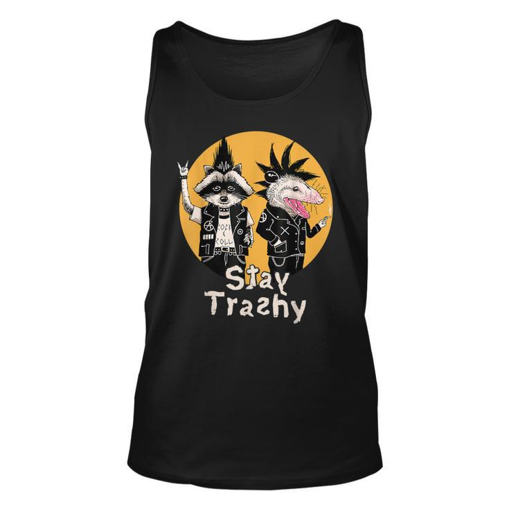 Funny Team Trash Stay Trashy Raccoons Opossums Squad Retro  Unisex Tank Top