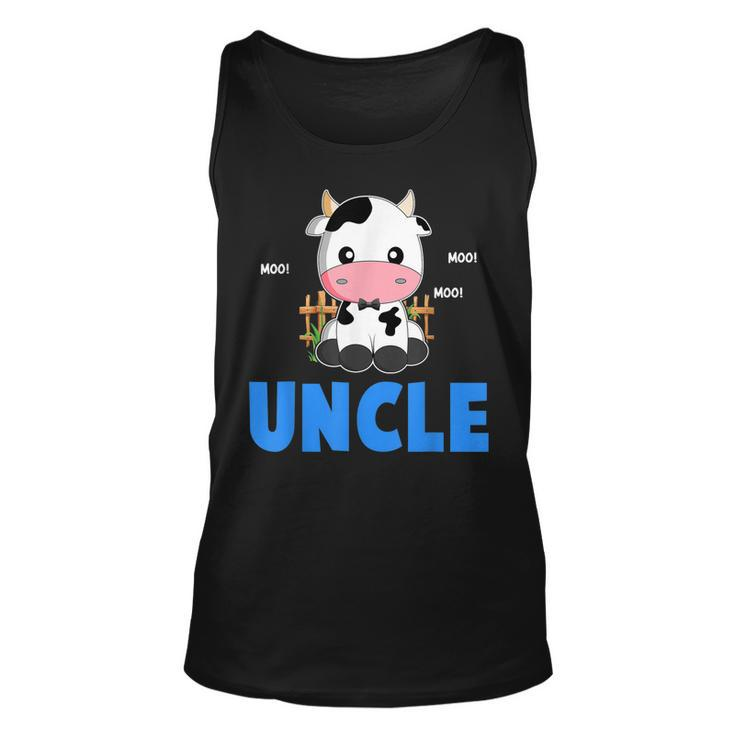 Funny Uncle Cow Cute Cow Farmer Birthday Matching Family  Unisex Tank Top