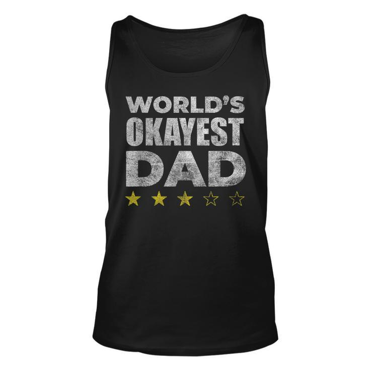 Funny Worlds Okayest Dad - Vintage Style  Unisex Tank Top