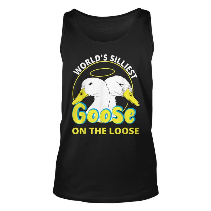 Funny Worlds Silliest Goose On The Loose For Women  Unisex Tank Top