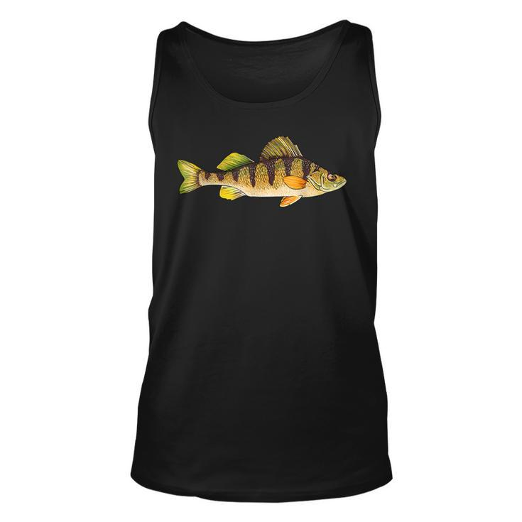 Funny Yellow Perch Fishing Freshwater Fish Angler  Unisex Tank Top