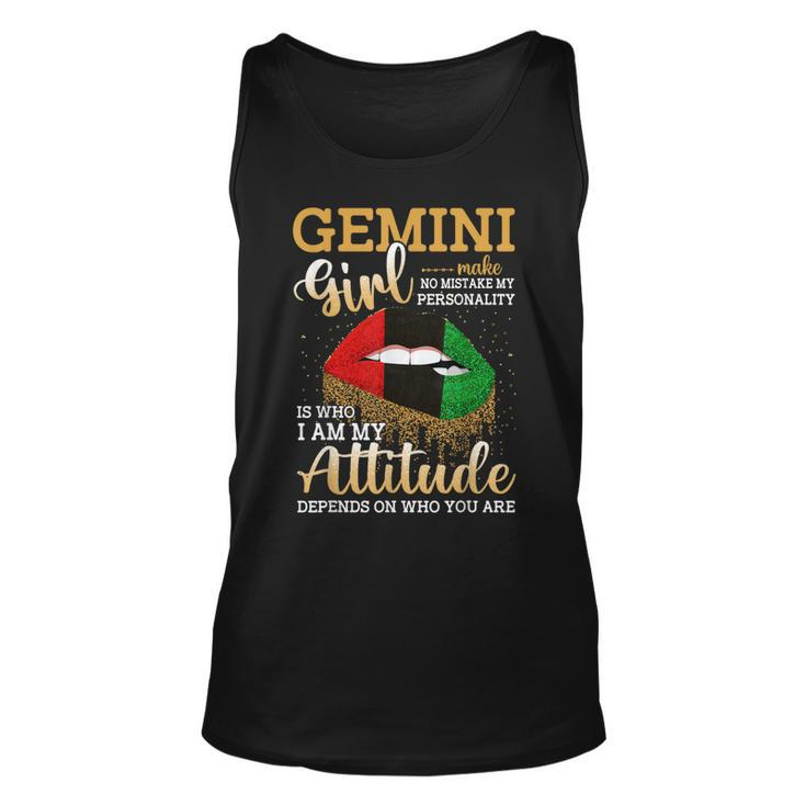 Gemini Girl Lip Blacks Birthday  Unisex Tank Top
