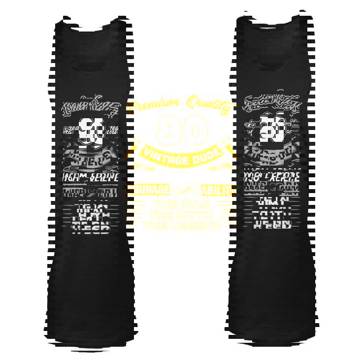Gift For 80 Years Old  80Th Vintage The Man Myth Legend Unisex Tank Top