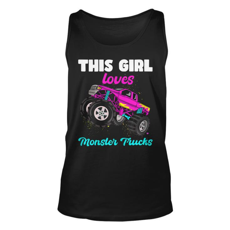 This Girl Loves Monster Trucks Pink Monster Truck Girl Tank Top
