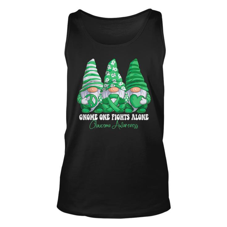 Glaucoma Awareness Month Green Ribbon Gnomies Support  Unisex Tank Top