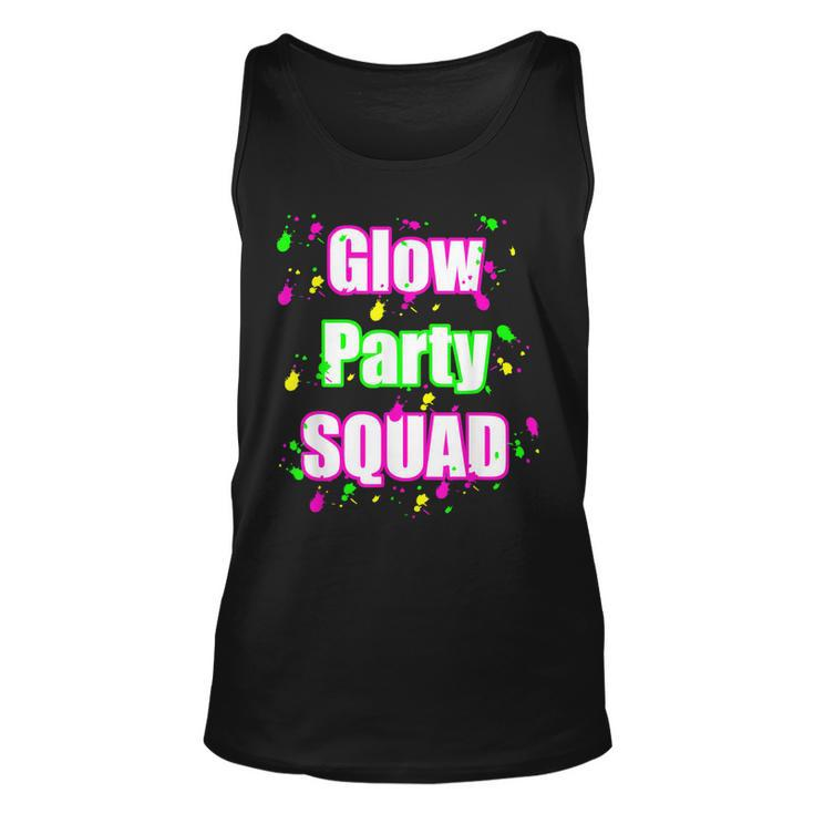 Glow Party Squad Paint Splatter Effect Neon Glow Party  Unisex Tank Top