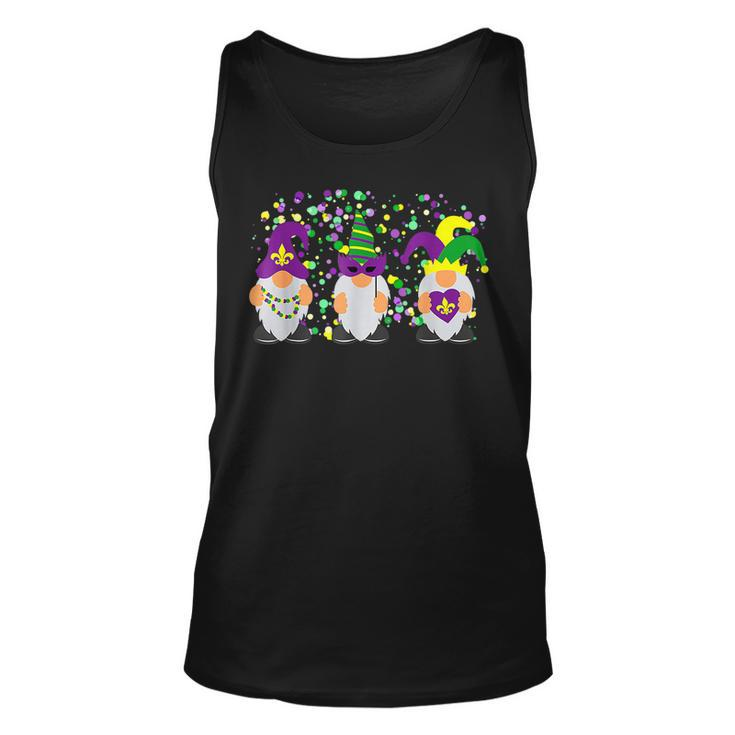 Gnomes Funny Jester Hat Lovers Mardi Gras Day  Unisex Tank Top