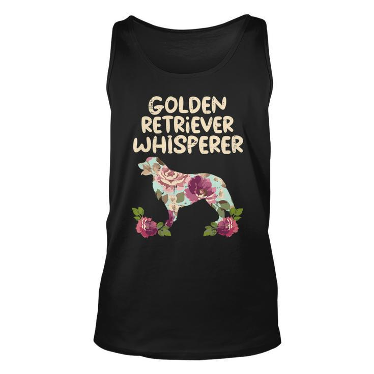 Golden Retriever Goldie Dog Floral Golden Retriever Whisperer Dog Lover Girls Women 232 Retrievers Unisex Tank Top