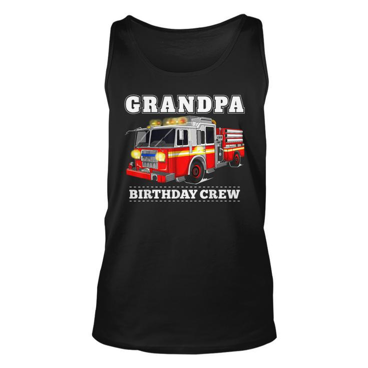 Grandpa Birthday Crew Fire Truck Firefighter Fireman Party  Unisex Tank Top