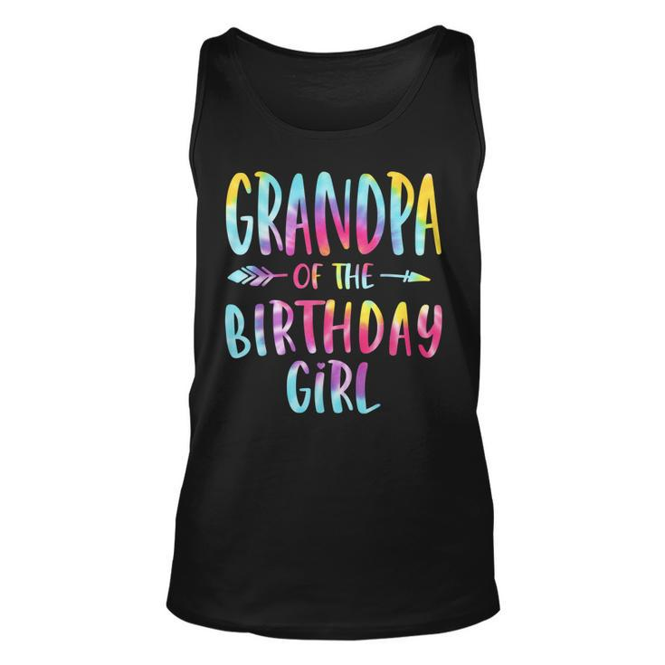 Grandpa Of The Birthday For Girl Tie Dye Colorful Bday Girl Tank Top