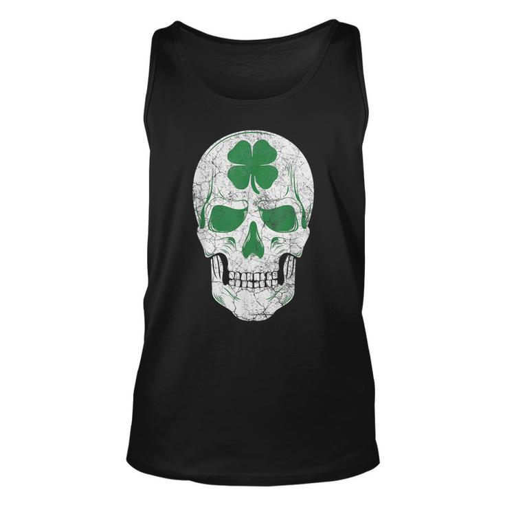 Green Shamrock Skull Irish Ireland St Patricks Day Gift  Unisex Tank Top