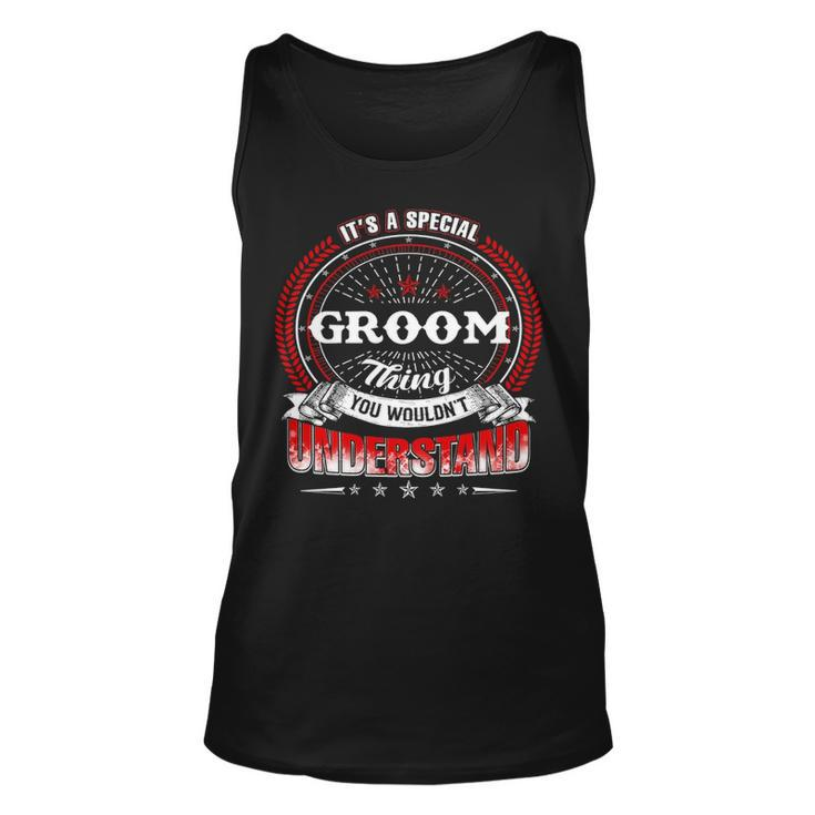 Groom  Family Crest Groom  Groom Clothing Groom T Groom T Gifts For The Groom  Unisex Tank Top