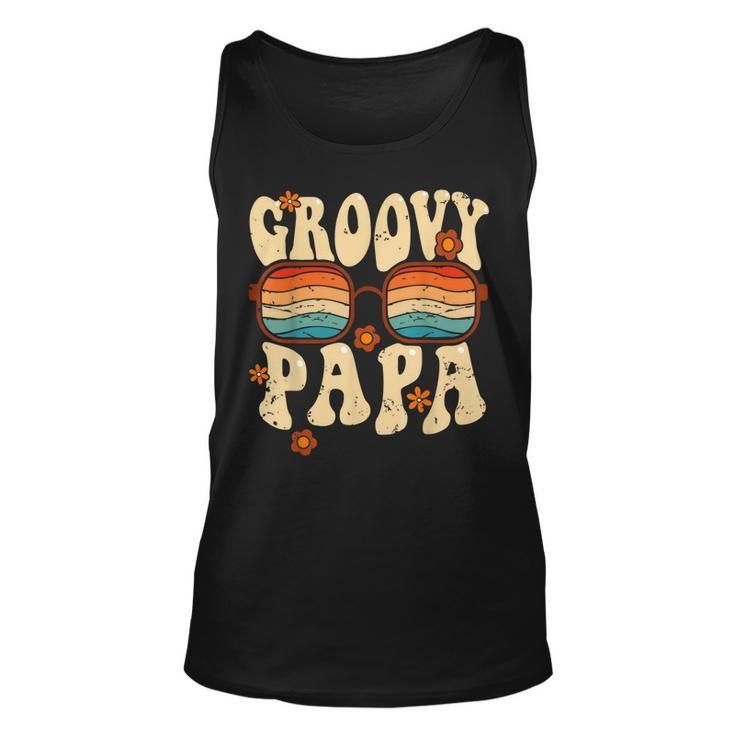 Groovy Papa 70S Aesthetic 1970S Retro Groovy Dad Father  Unisex Tank Top