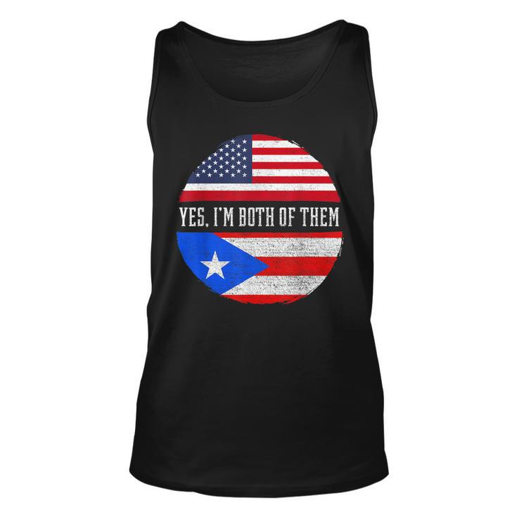 Half American Half Puerto Rican Usa Flag Puerto Rico Dna  Unisex Tank Top