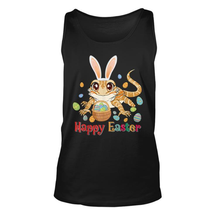 Happy Easter Cute Bunny Bearded Dragon Easter Eggs Basket  Unisex Tank Top