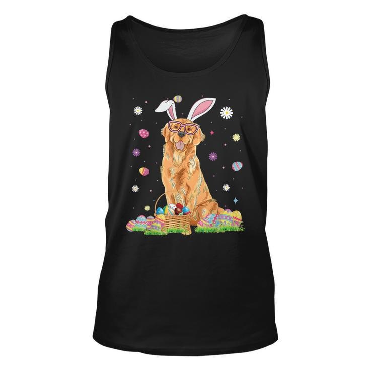 Happy Easter Cute Golden Retriever Bunny Ears Dog Lovers  Unisex Tank Top