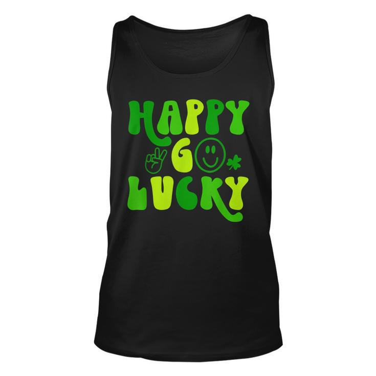 Happy Go Lucky Heart St Patricks Day Lucky Clover Shamrock  Unisex Tank Top