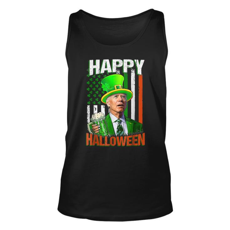 Happy Halloween Funny Leprechaun Biden Irish St Patrick Day  Unisex Tank Top