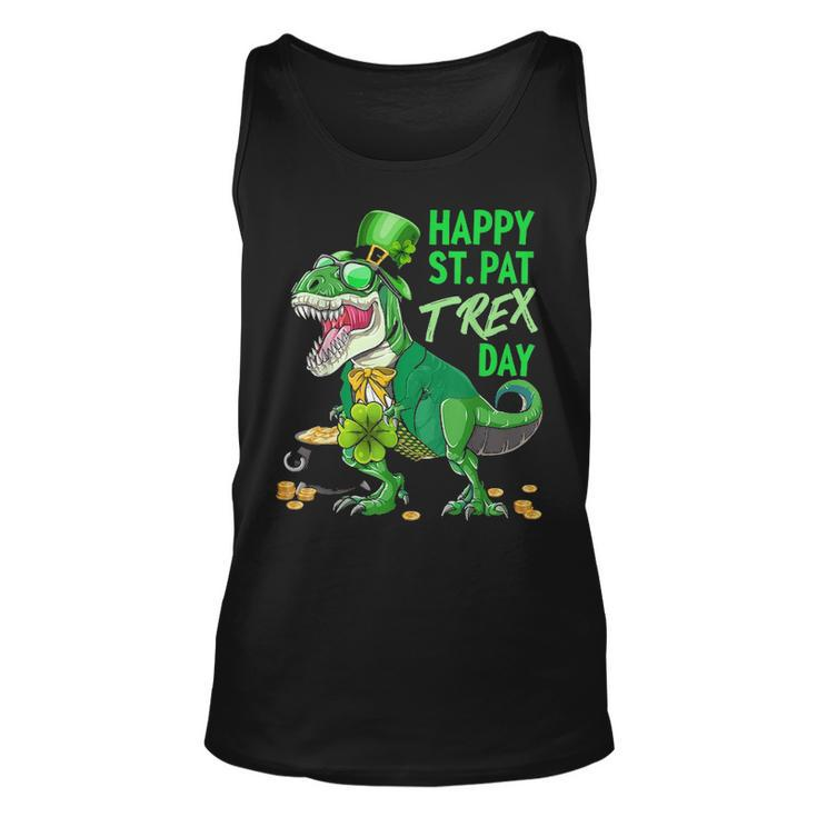 Happy St Pat T Rex Day Dinosaur St Patricks Day Shamrock Unisex Tank Top