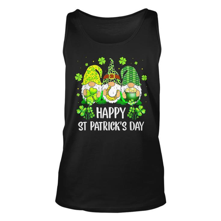 Happy St Patricks Day Three Gnome Irish Shamrock Leprechaun  Unisex Tank Top