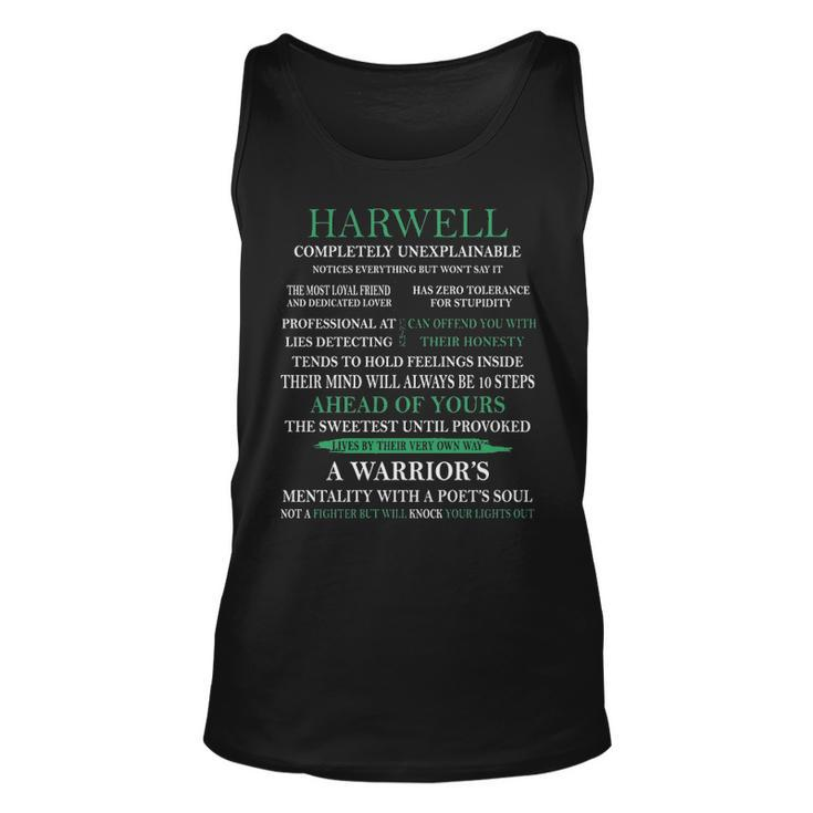 Harwell Name Gift Harwell Completely Unexplainable Unisex Tank Top
