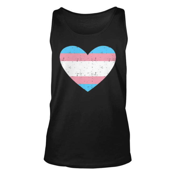Heart With Transgender Flag For Trans Pride Month  Unisex Tank Top