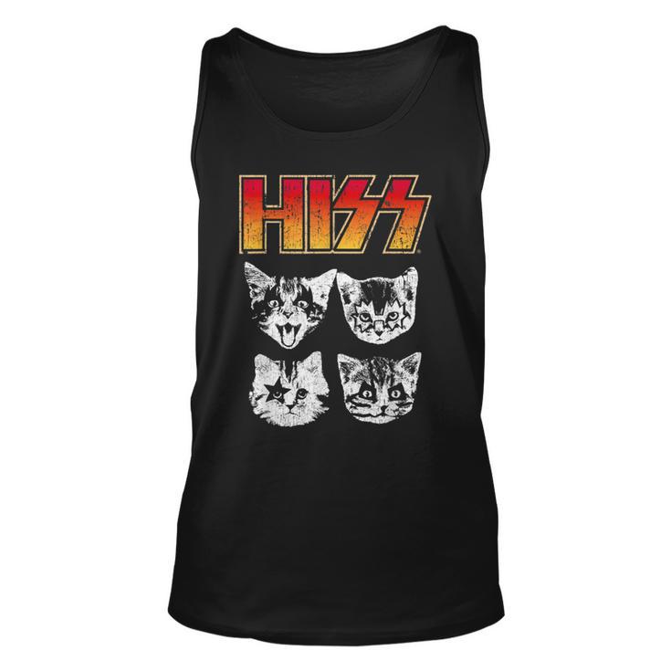 Hiss Cat Funny Cats Kittens Rock Music Cat Lover Hiss  Unisex Tank Top