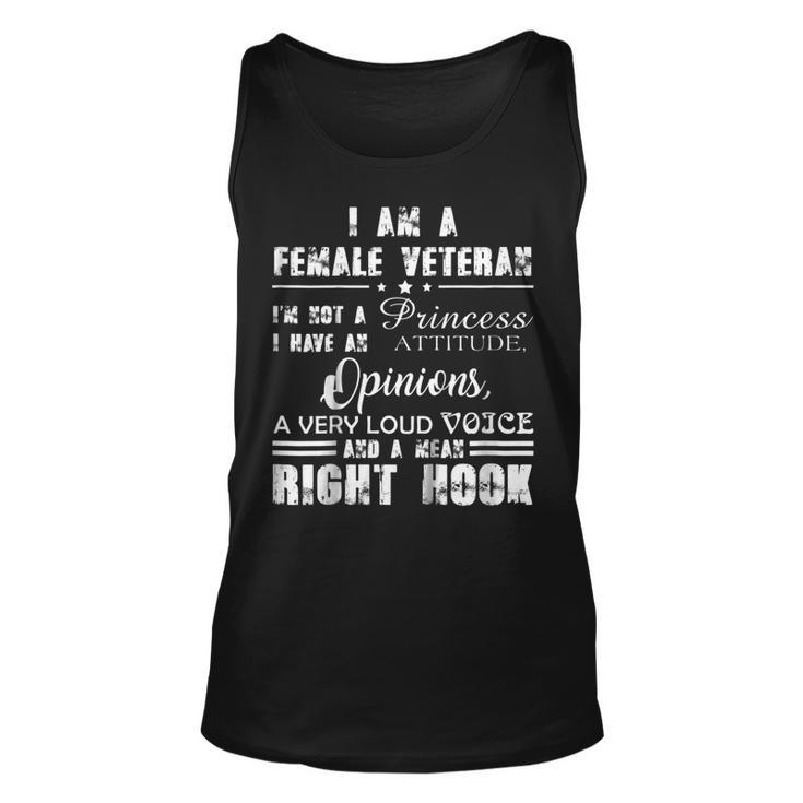 I Am A Female Veteran Im Not A Princess Tshirt Veteran Day Unisex Tank Top