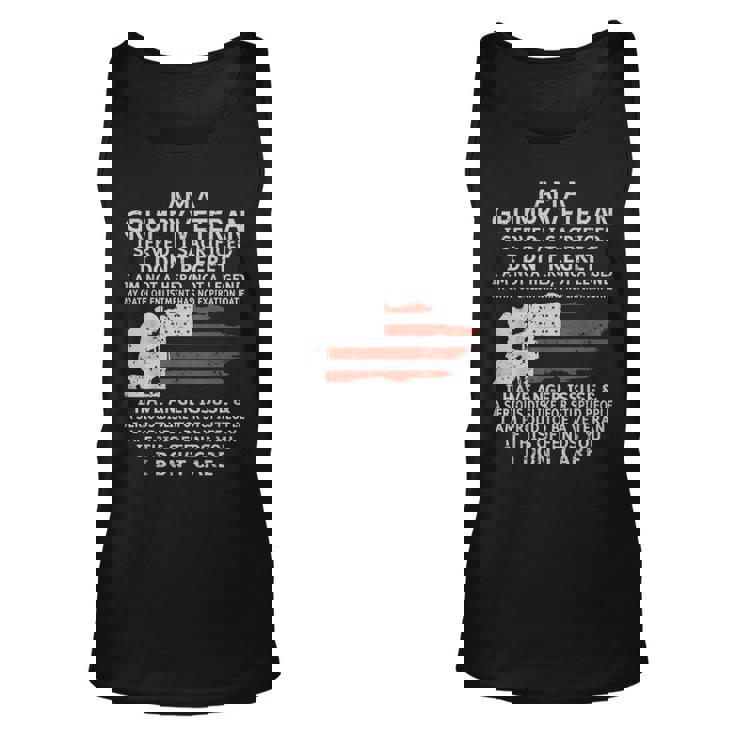 I Am A Grumpy Veteran I Dont Care Veteran Grumpy Old Man Unisex Tank Top